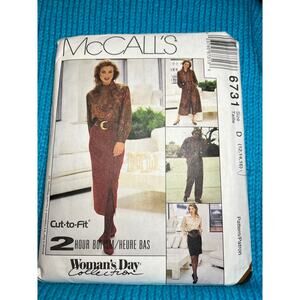 McCalls pattern 6731 pencil skirt split skirt pants size 12 14 16